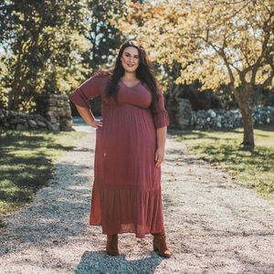 Knox Rose Women's 3/4 Sleeve Clip Dot Dress